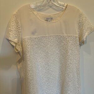 Coldwater Creek Ivory Lace Blouse Size M 10-12